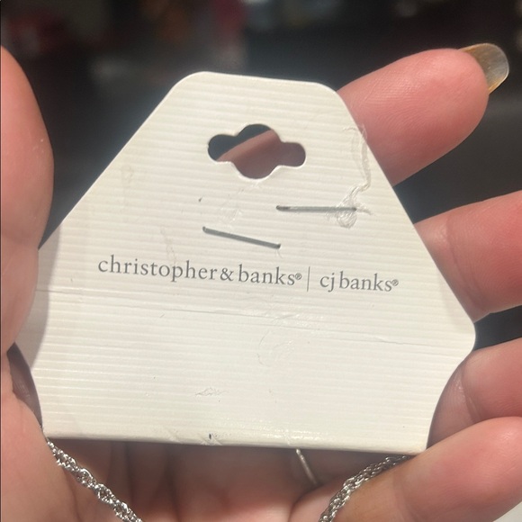 Christopher & Banks Silver Necklace with Turquoise Pendant and Dark Blue Tassel - Picture 2 of 12